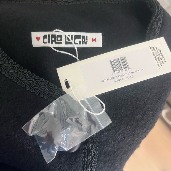 Ciao Lucia Black Button-Up Simona Wool Coat Blazer - Picture 8 of 8